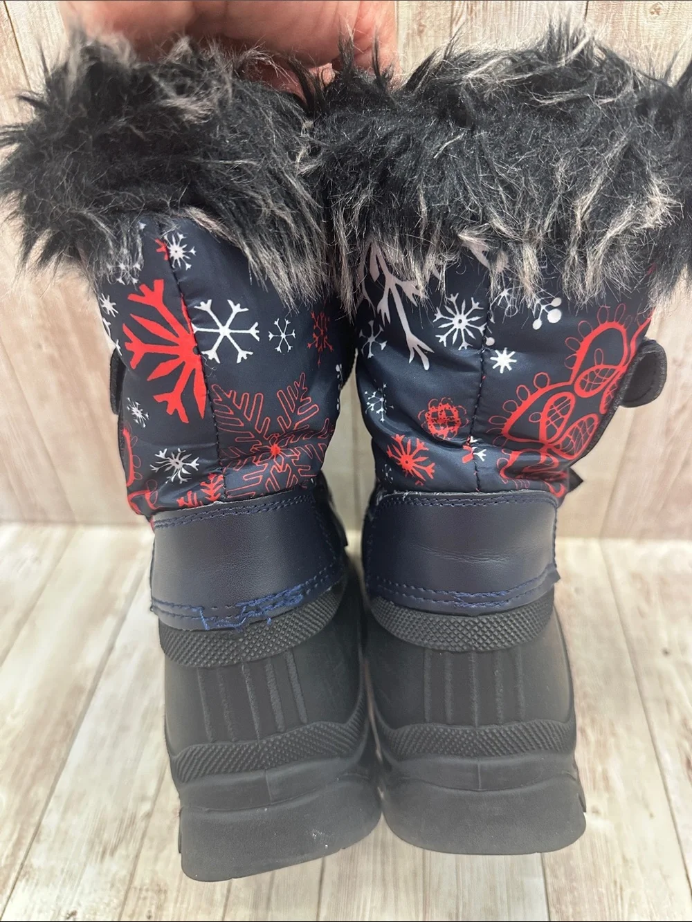 Kids Navy Snow Boots size 1 Dreampairs